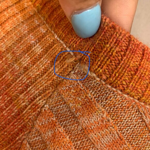 Free People Ribbed Knit Sweater Orange Rust Ombre Gradient Long Sleeve Top Small - Picture 5 of 8